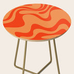 Retro Liquid Swirl Abstract 2 in Bold Orange Side Table Gallery Image 2