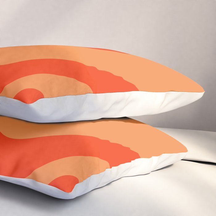 Retro Liquid Swirl Abstract 2 in Bold Orange Pillow Sham Gallery Image 3