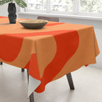 Retro Liquid Swirl Abstract 2 in Bold Orange Tablecloth Gallery Image 3