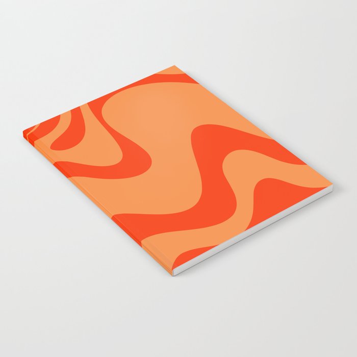 Retro Liquid Swirl Abstract 2 in Bold Orange Notebook Gallery Image 2