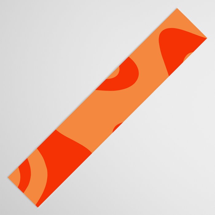 Retro Liquid Swirl Abstract 2 in Bold Orange Table Runner Gallery Image 3
