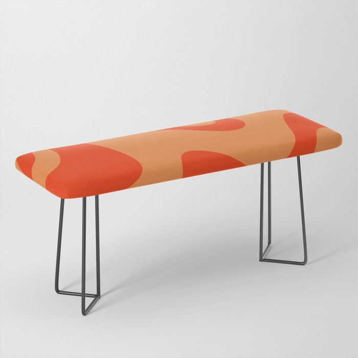 Retro Liquid Swirl Abstract 2 in Bold Orange Bench Gallery Image 1
