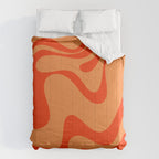 Retro Liquid Swirl Abstract 2 in Bold Orange Comforter Gallery Image 6