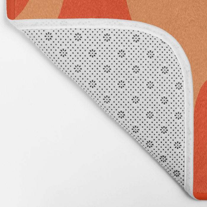 Retro Liquid Swirl Abstract 2 in Bold Orange Bath Mat Gallery Image 2