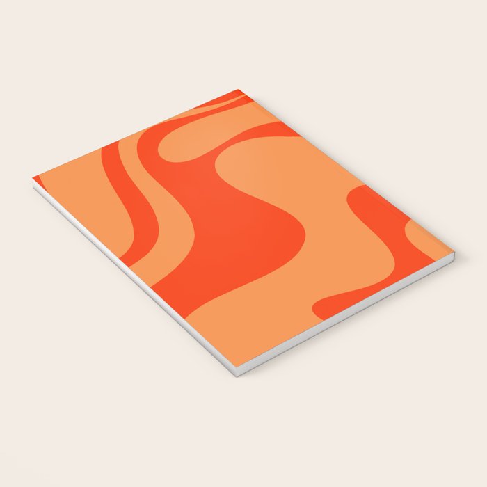 Retro Liquid Swirl Abstract 2 in Bold Orange Notebook Gallery Image 3