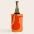 Retro Liquid Swirl Abstract 2 in Bold Orange Wine Chiller Gallery Image 2