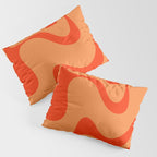 Retro Liquid Swirl Abstract 2 in Bold Orange Pillow Sham Gallery Image 3