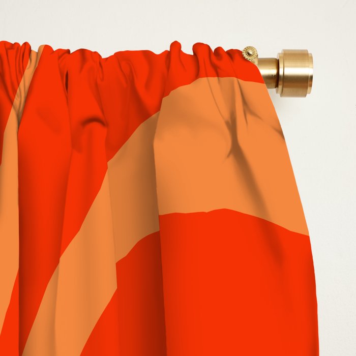 Retro Liquid Swirl Abstract 2 in Bold Orange Window Curtain Gallery Image 2