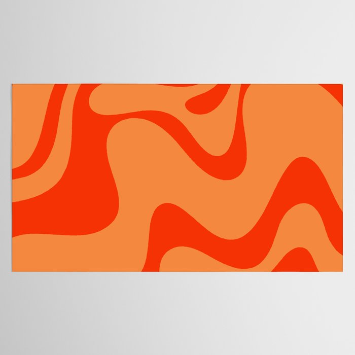 Retro Liquid Swirl Abstract 2 in Bold Orange Tablecloth Gallery Image 2