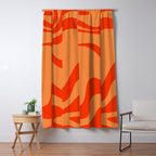 Retro Liquid Swirl Abstract 2 in Bold Orange Window Curtain Gallery Image 5