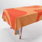 Retro Liquid Swirl Abstract 2 in Bold Orange Tablecloth Gallery Image 1