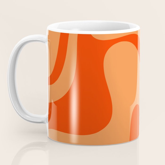 Retro Liquid Swirl Abstract 2 in Bold Orange Coffee Mug Gallery Image 3