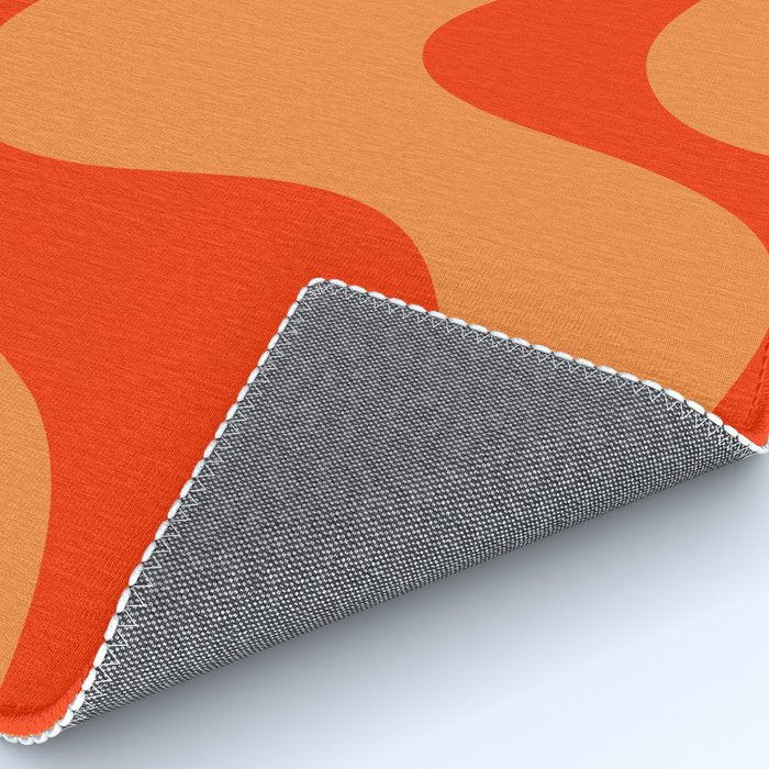 Retro Liquid Swirl Abstract 2 in Bold Orange Rug Gallery Image 4