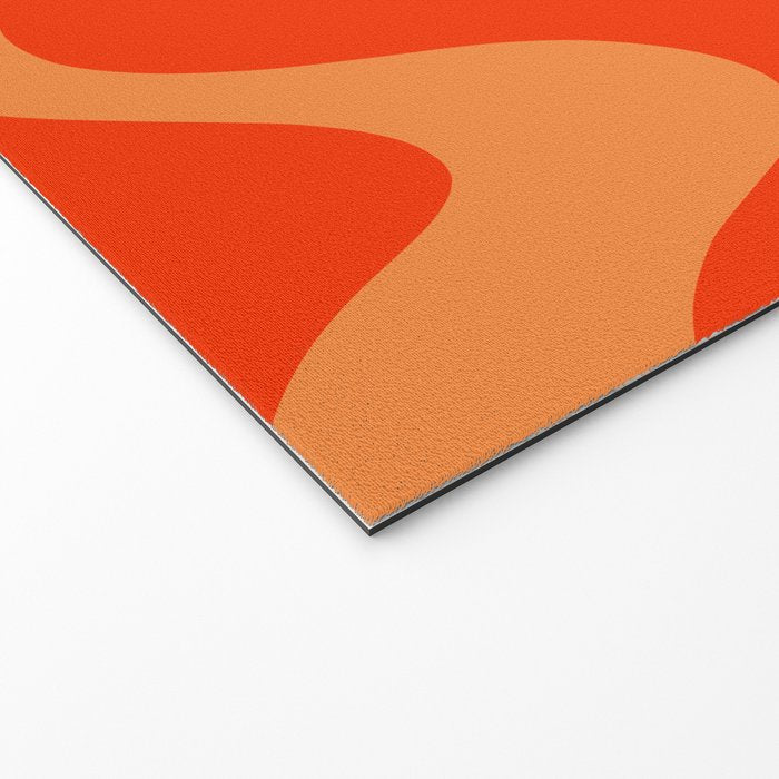 Retro Liquid Swirl Abstract 2 in Bold Orange Welcome Mat Gallery Image 2