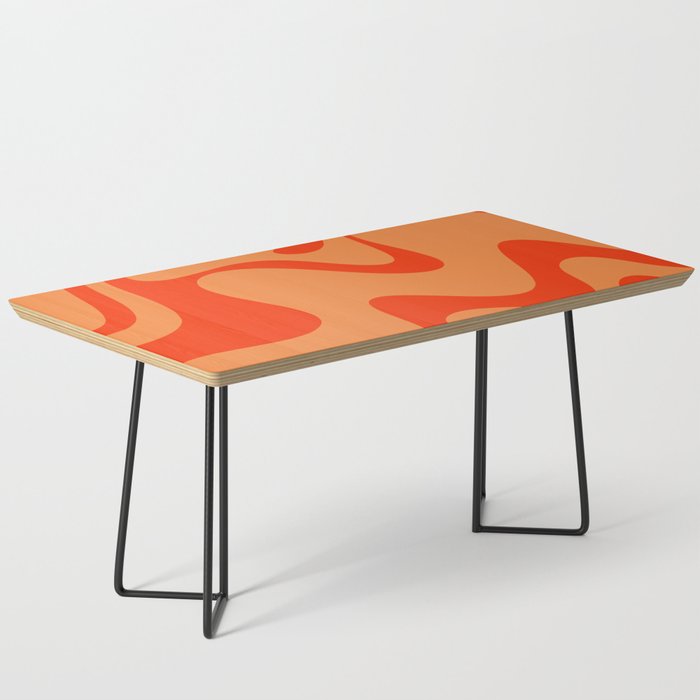 Retro Liquid Swirl Abstract 2 in Bold Orange Coffee Table Gallery Image 1