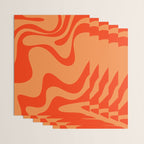 Retro Liquid Swirl Abstract 2 in Bold Orange Wrapping Paper Gallery Image 3