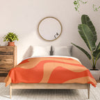 Retro Liquid Swirl Abstract 2 in Bold Orange Comforter Gallery Image 3