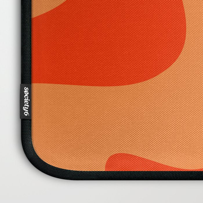 Retro Liquid Swirl Abstract 2 in Bold Orange Laptop Sleeve Gallery Image 3