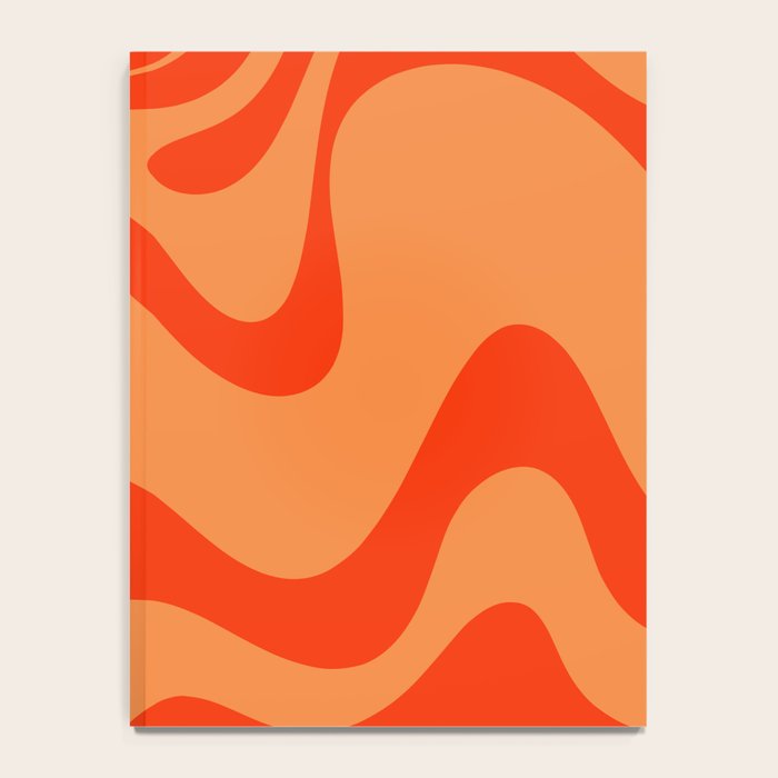 Retro Liquid Swirl Abstract 2 in Bold Orange Notebook Gallery Image 4