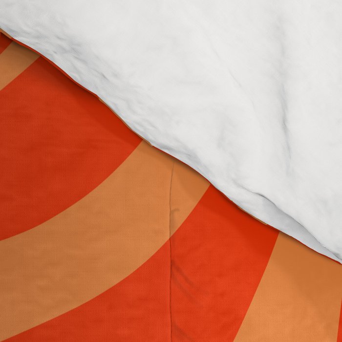 Retro Liquid Swirl Abstract 2 in Bold Orange Comforter Gallery Image 4