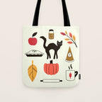 Black Cat Pumpkin Autumn Baking Motif Tote Bag Gallery Image 1