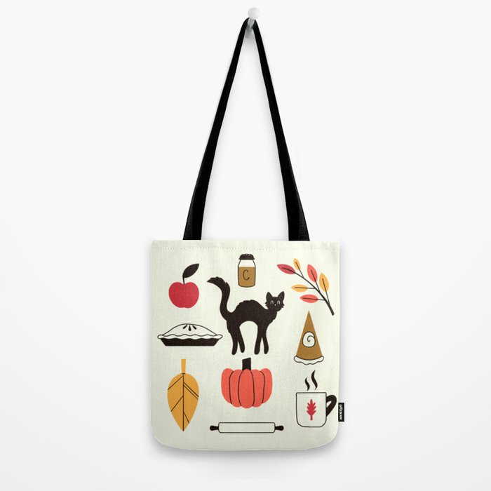 Black Cat Pumpkin Autumn Baking Motif Tote Bag Gallery Image 2