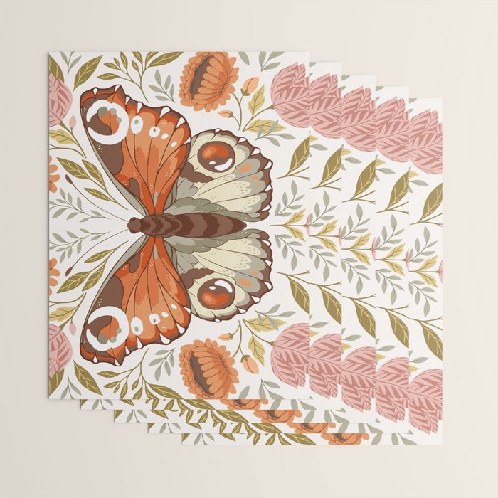 William Morris Inspired Butterfly Wrapping Paper Gallery Image 3