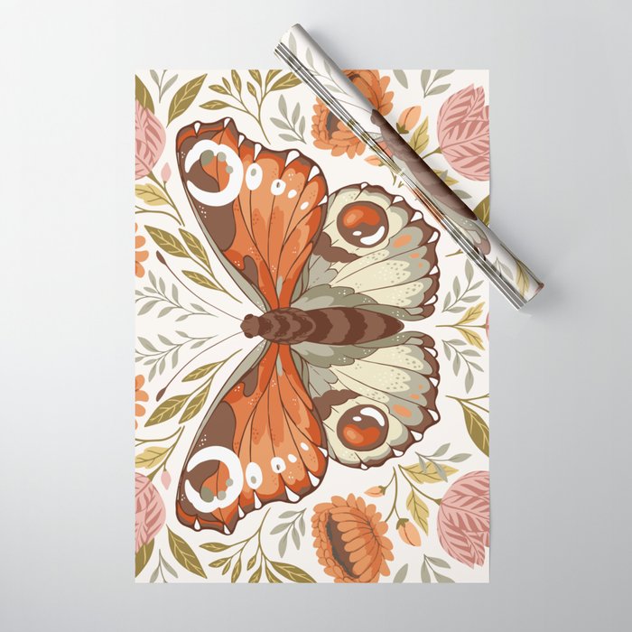 William Morris Inspired Butterfly Wrapping Paper Gallery Image 1