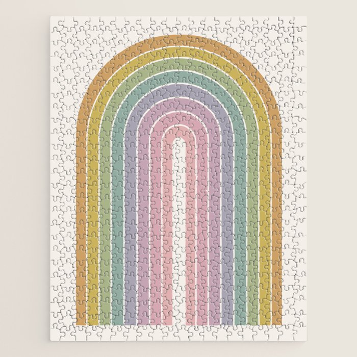 Gradient Arch XXI Tropical Mid Century Modern Rainbow Jigsaw Puzzle Gallery Image 1