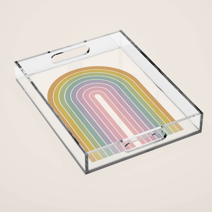 Gradient Arch XXI Tropical Mid Century Modern Rainbow Acrylic Tray Gallery Image 1