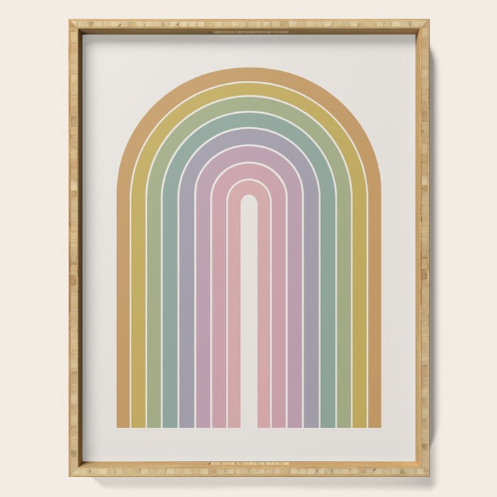 Gradient Arch XXI Tropical Mid Century Modern Rainbow Serving Tray Gallery Image 1
