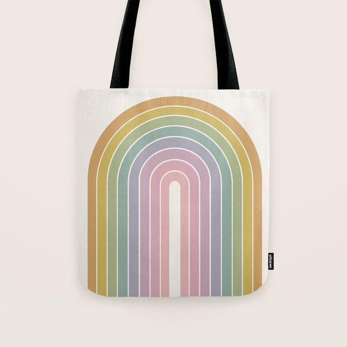 Gradient Arch XXI Tropical Mid Century Modern Rainbow Tote Bag Gallery Image 1