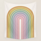 Gradient Arch XXI Tropical Mid Century Modern Rainbow Wall Tapestry Gallery Image 4