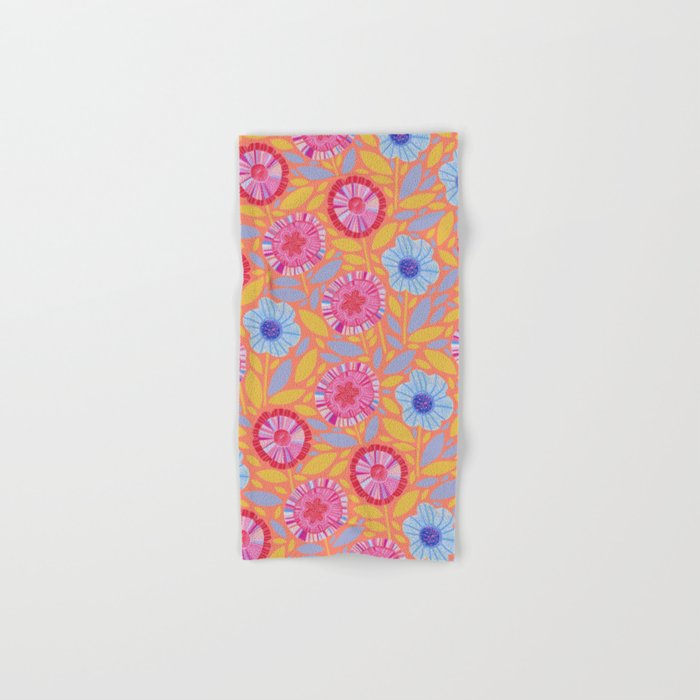 Folk Floral Blossoms in Sweet Peach Bath Towel Gallery Image 1