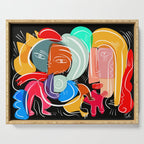 Love your family expressionist cubist street art Serving Tray Gallery Image 1