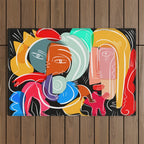 Love your family expressionist cubist street art Outdoor Rug Gallery Image 1