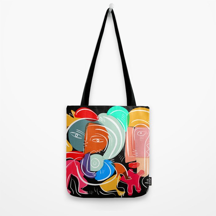 Love your family expressionist cubist street art Tote Bag Gallery Image 2