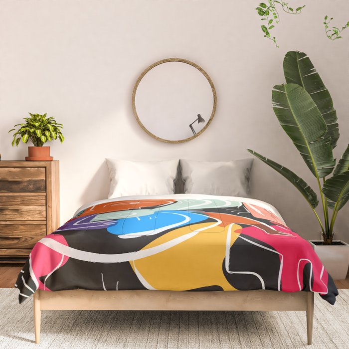Love your family expressionist cubist street art Comforter Gallery Image 3