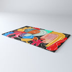 Love your family expressionist cubist street art Rug Gallery Image 3