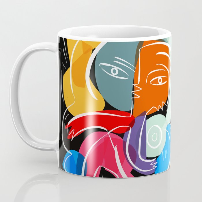 Love your family expressionist cubist street art Coffee Mug Gallery Image 3