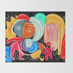Love your family expressionist cubist street art Throw Blanket Gallery Image 2