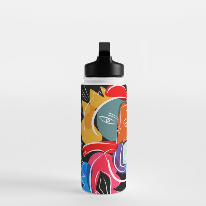 Love your family expressionist cubist street art Water Bottle Gallery Image 3