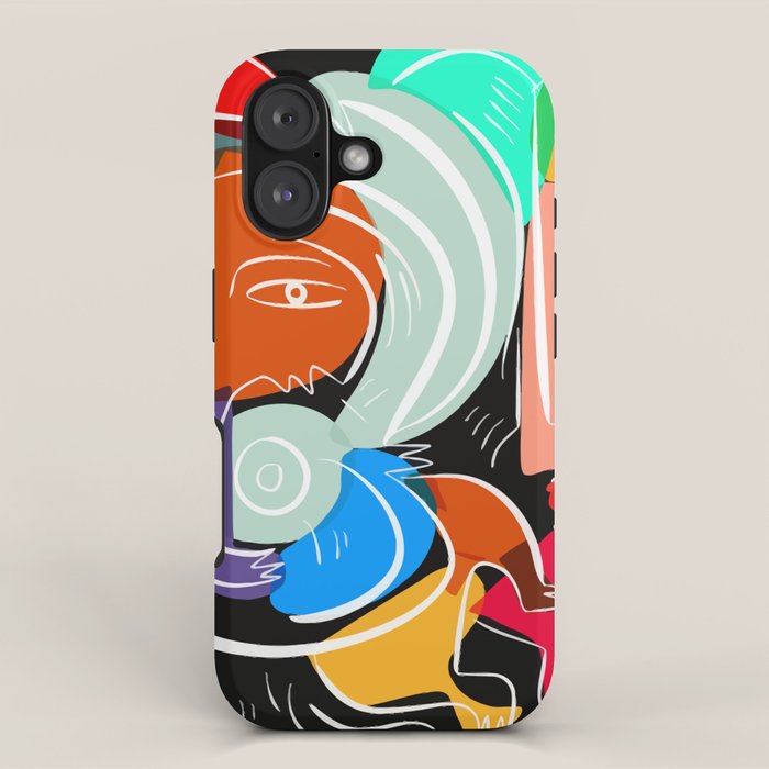 Love your family expressionist cubist street art iPhone Case Gallery Image 1