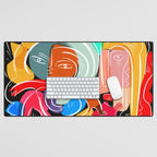 Love your family expressionist cubist street art Desk Mat Gallery Image 1