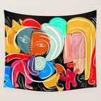 Love your family expressionist cubist street art Wall Tapestry Gallery Image 4