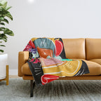 Love your family expressionist cubist street art Throw Blanket Gallery Image 1