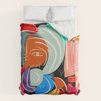 Love your family expressionist cubist street art Duvet Cover Gallery Image 6