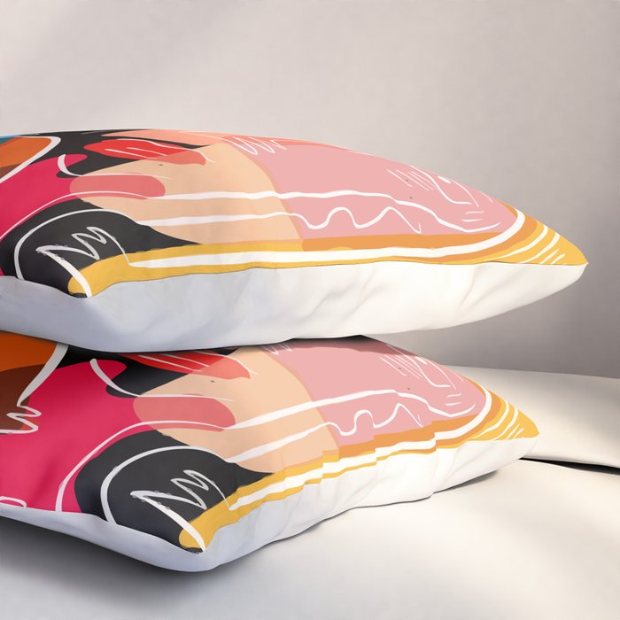 Love your family expressionist cubist street art Pillow Sham Gallery Image 3