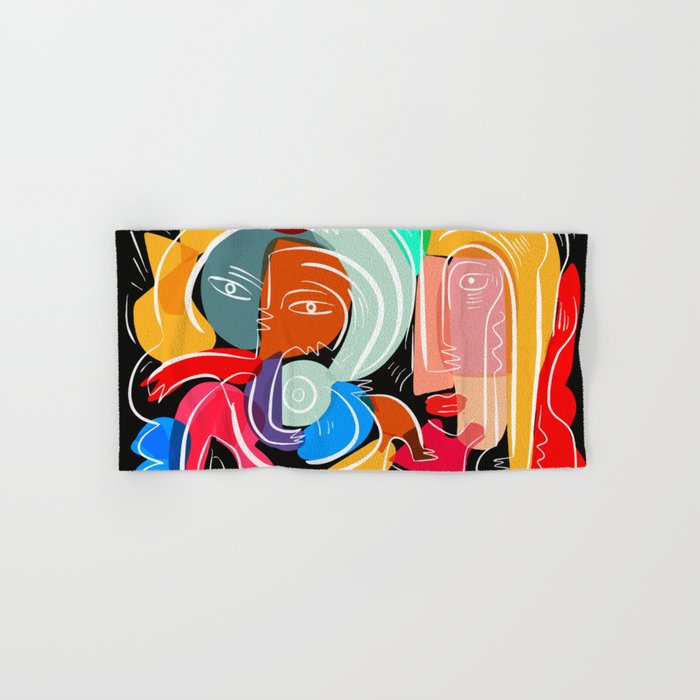 Love your family expressionist cubist street art Bath Towel Gallery Image 1