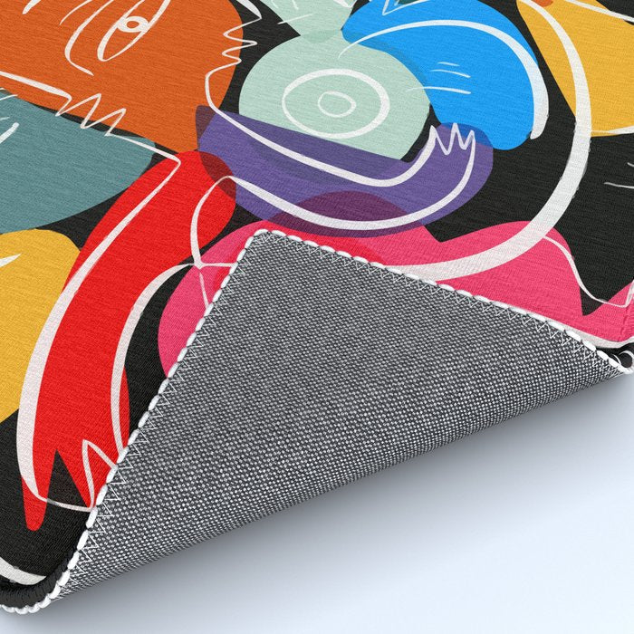 Love your family expressionist cubist street art Rug Gallery Image 4